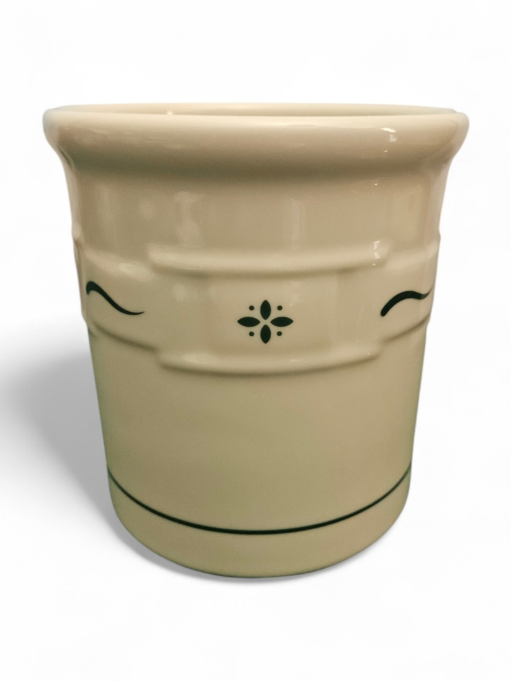 Longaberger Green Woven Traditions Classic 9" Utensil Holder Crock